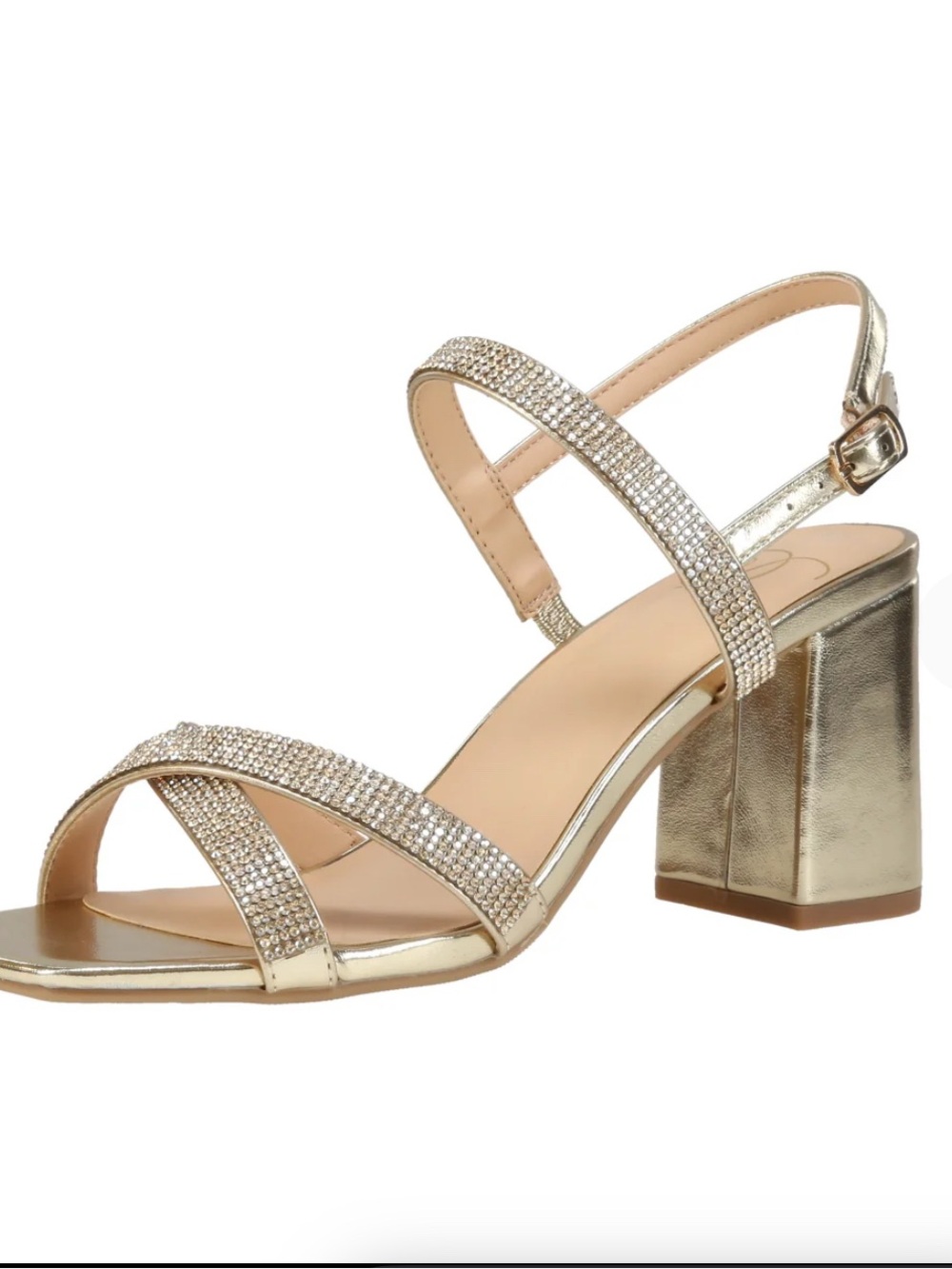 Delicious Gold Rhinestone Strappy Heels